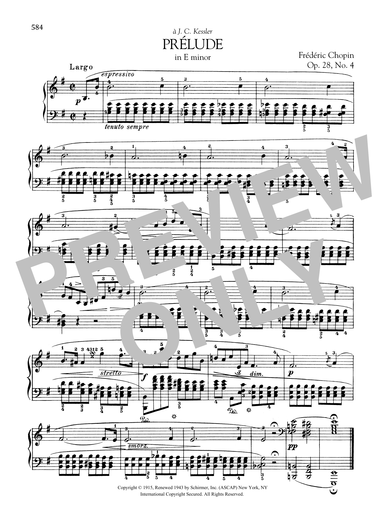 Download Frederic Chopin Prelude In E Minor, Op. 28, No. 4 Sheet Music