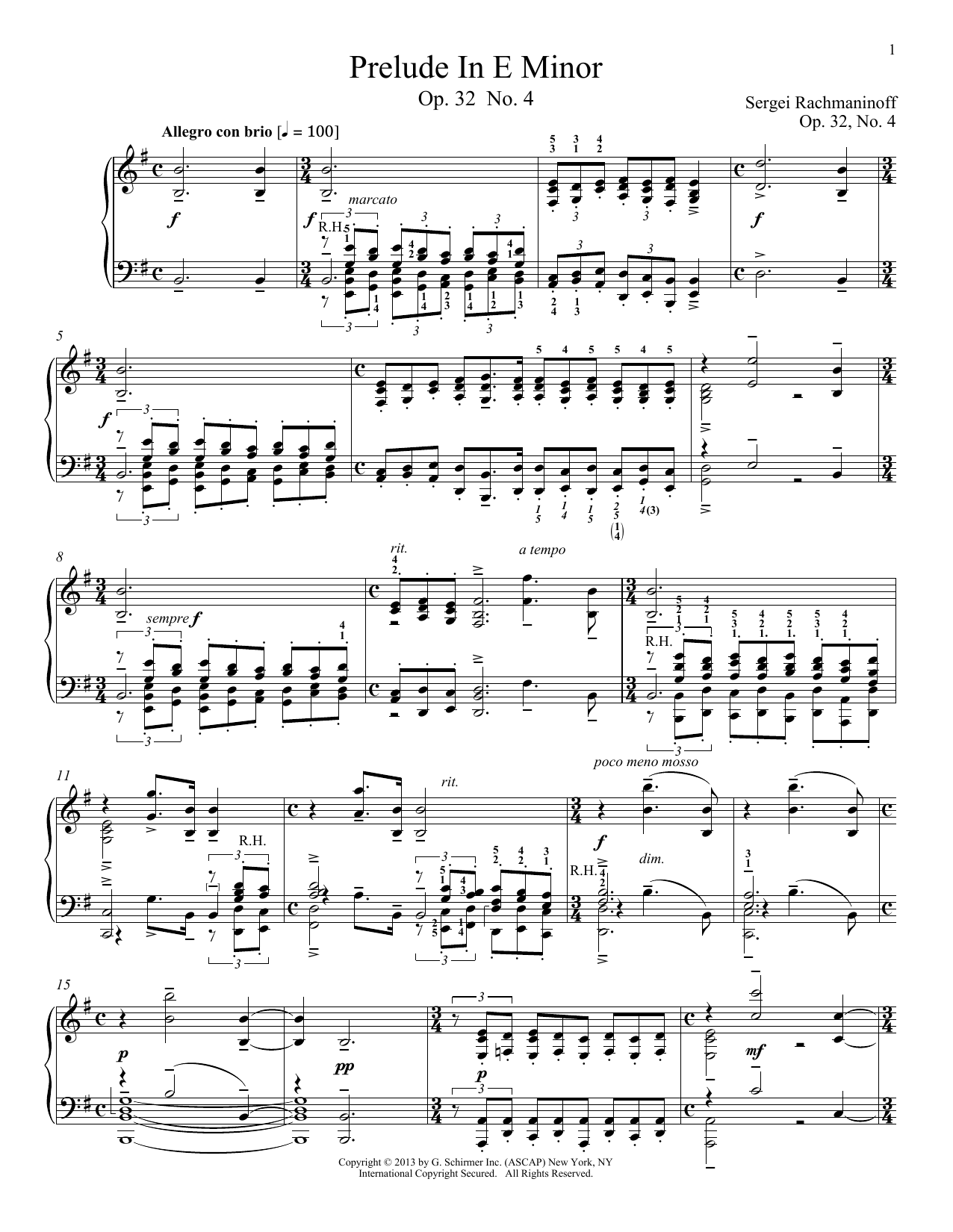 Download Alexandre Dossin Prelude In E Minor, Op. 32, No. 4 Sheet Music