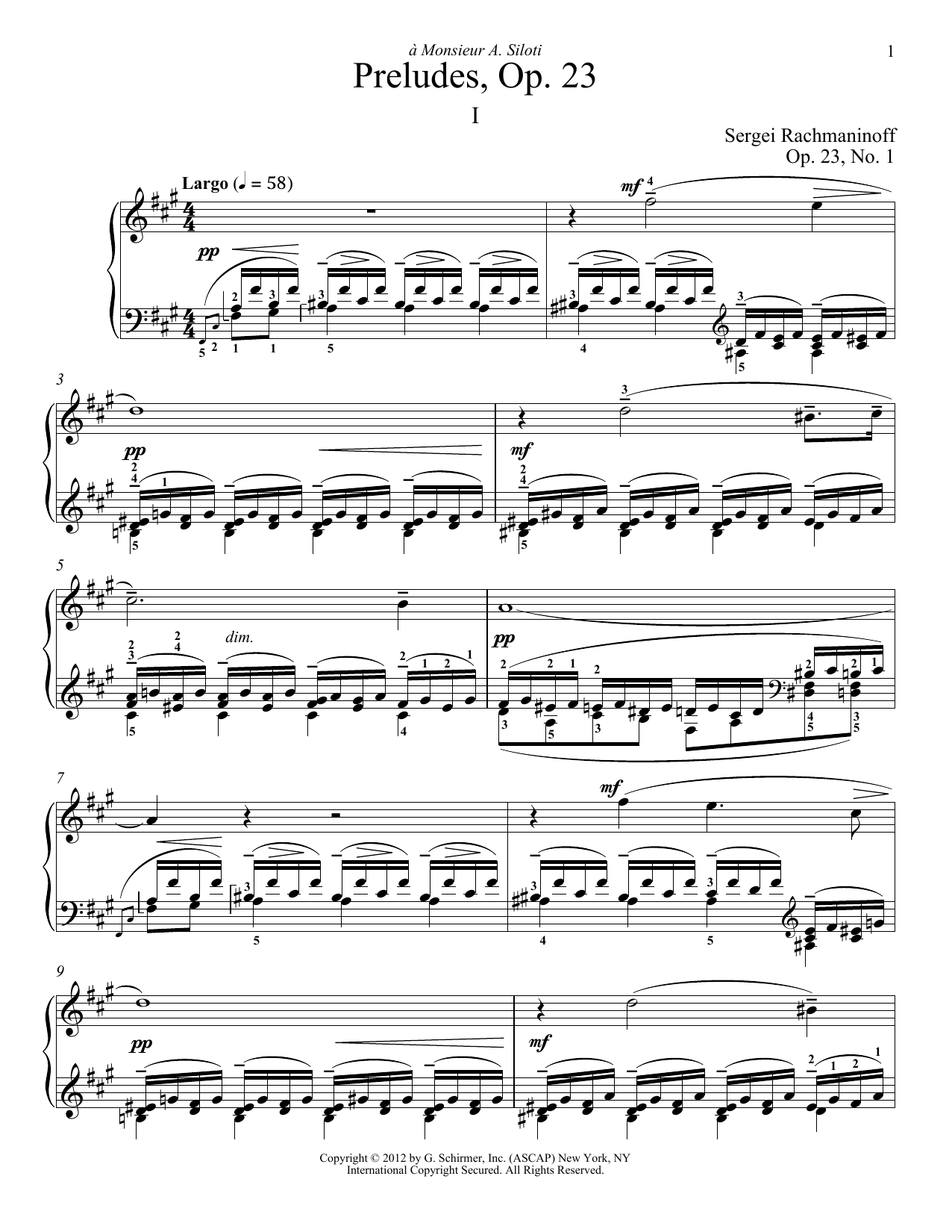 Download Sergei Rachmaninoff Prelude In F-Sharp Minor, Op. 23, No. 1 Sheet Music