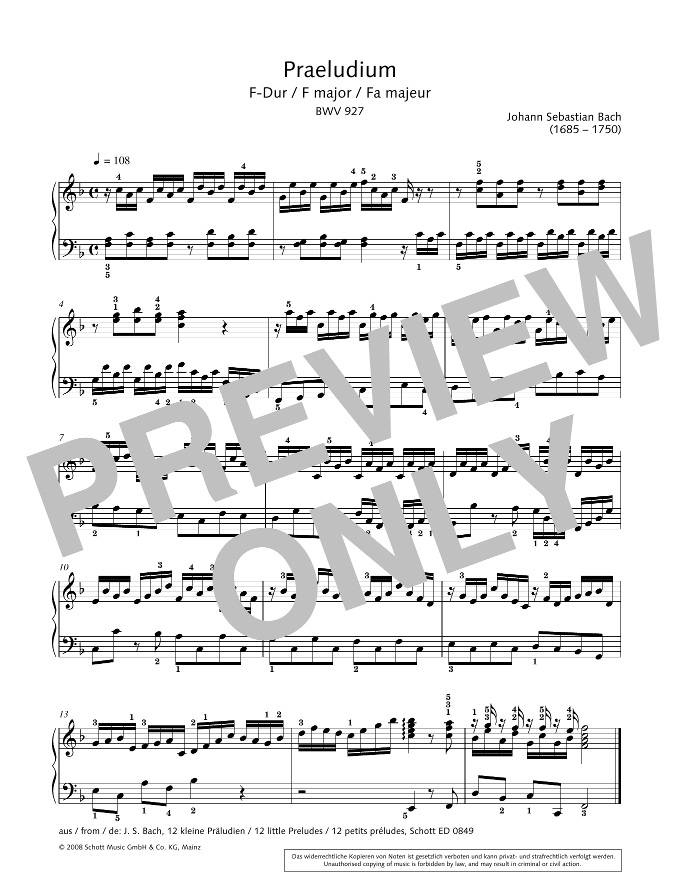 Download Hans-Gunter Heumann Prelude in F major Sheet Music