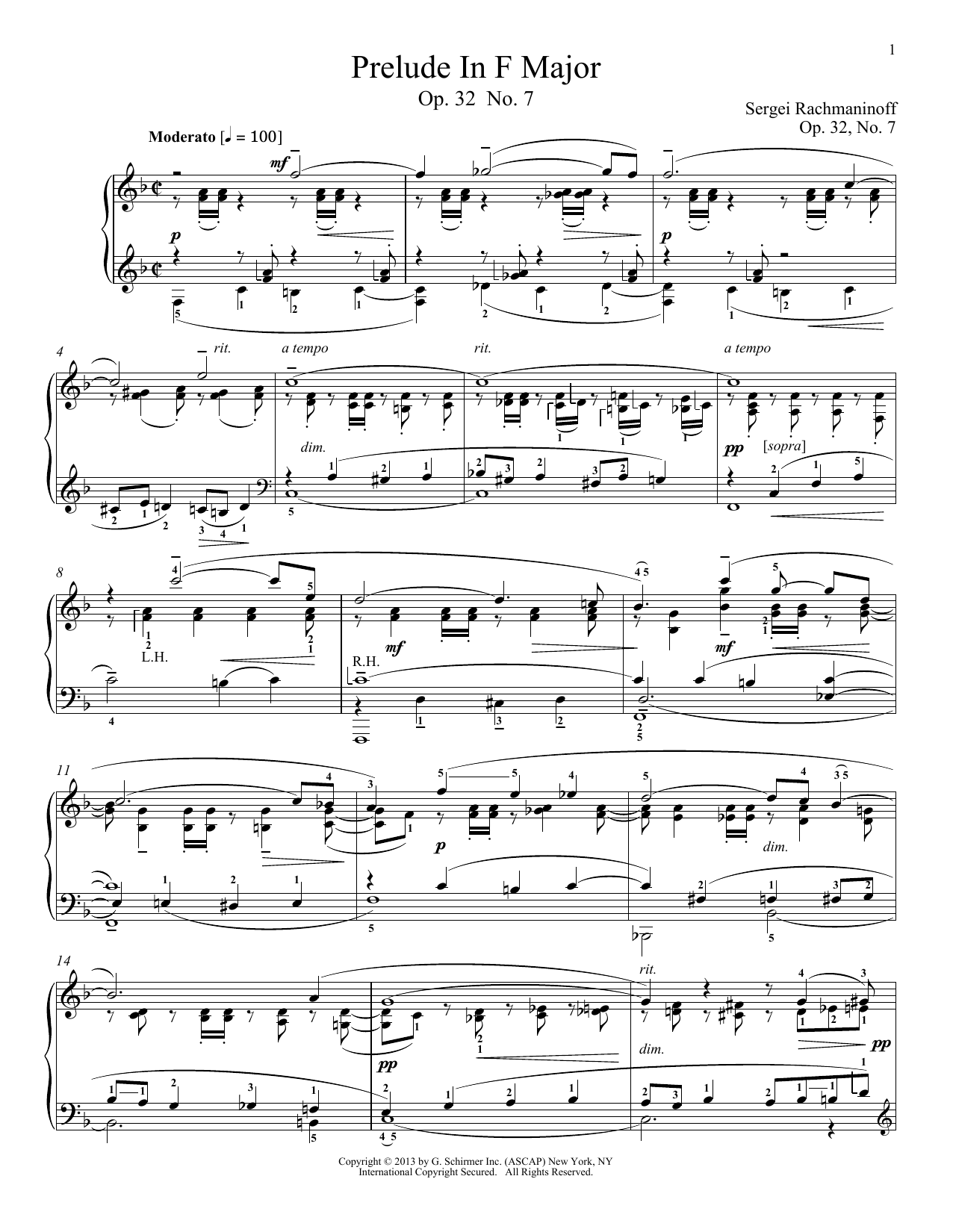 Download Alexandre Dossin Prelude In F Major, Op. 32, No. 7 Sheet Music