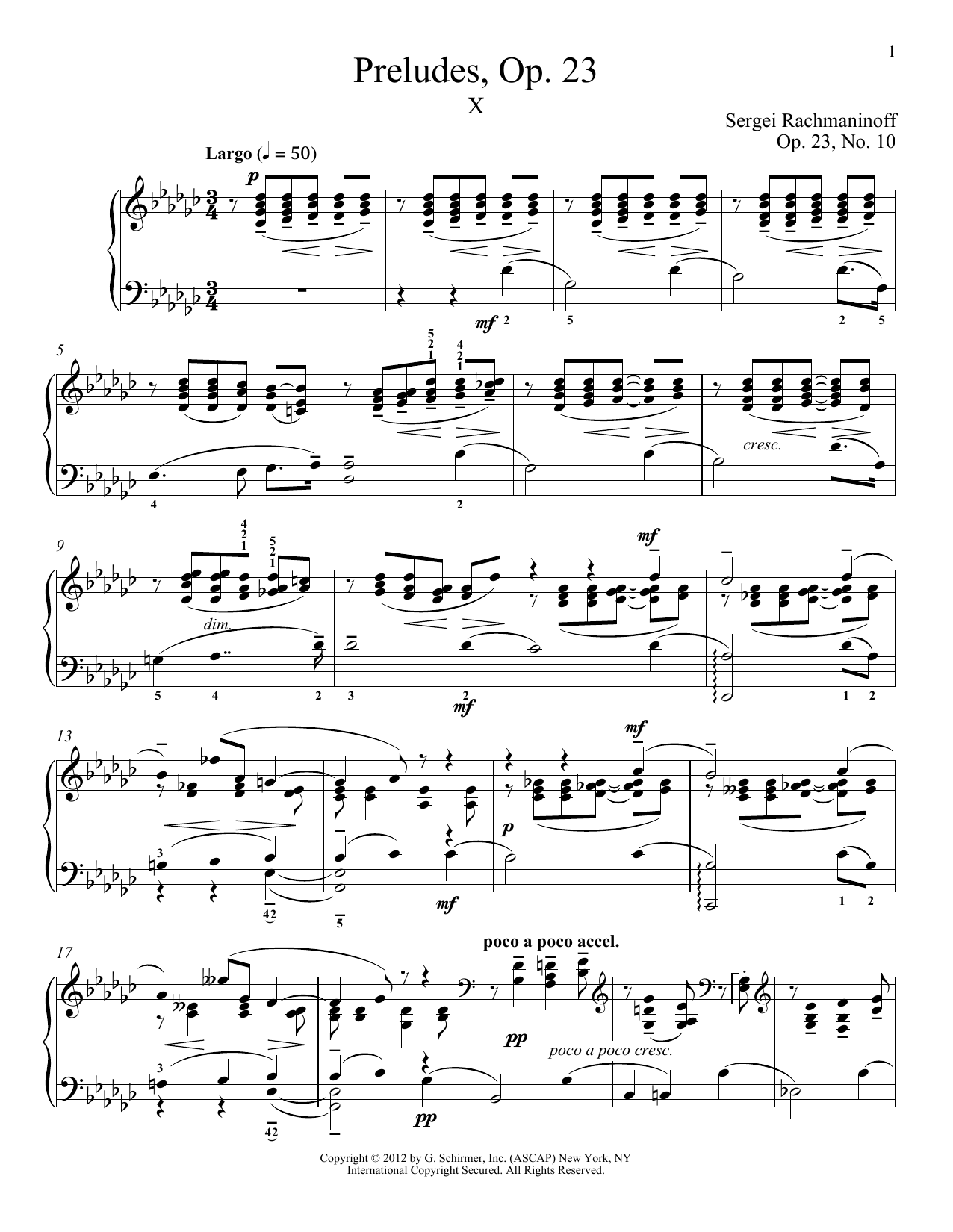 Download Sergei Rachmaninoff Prelude In G-Flat Major, Op. 23, No. 10 Sheet Music