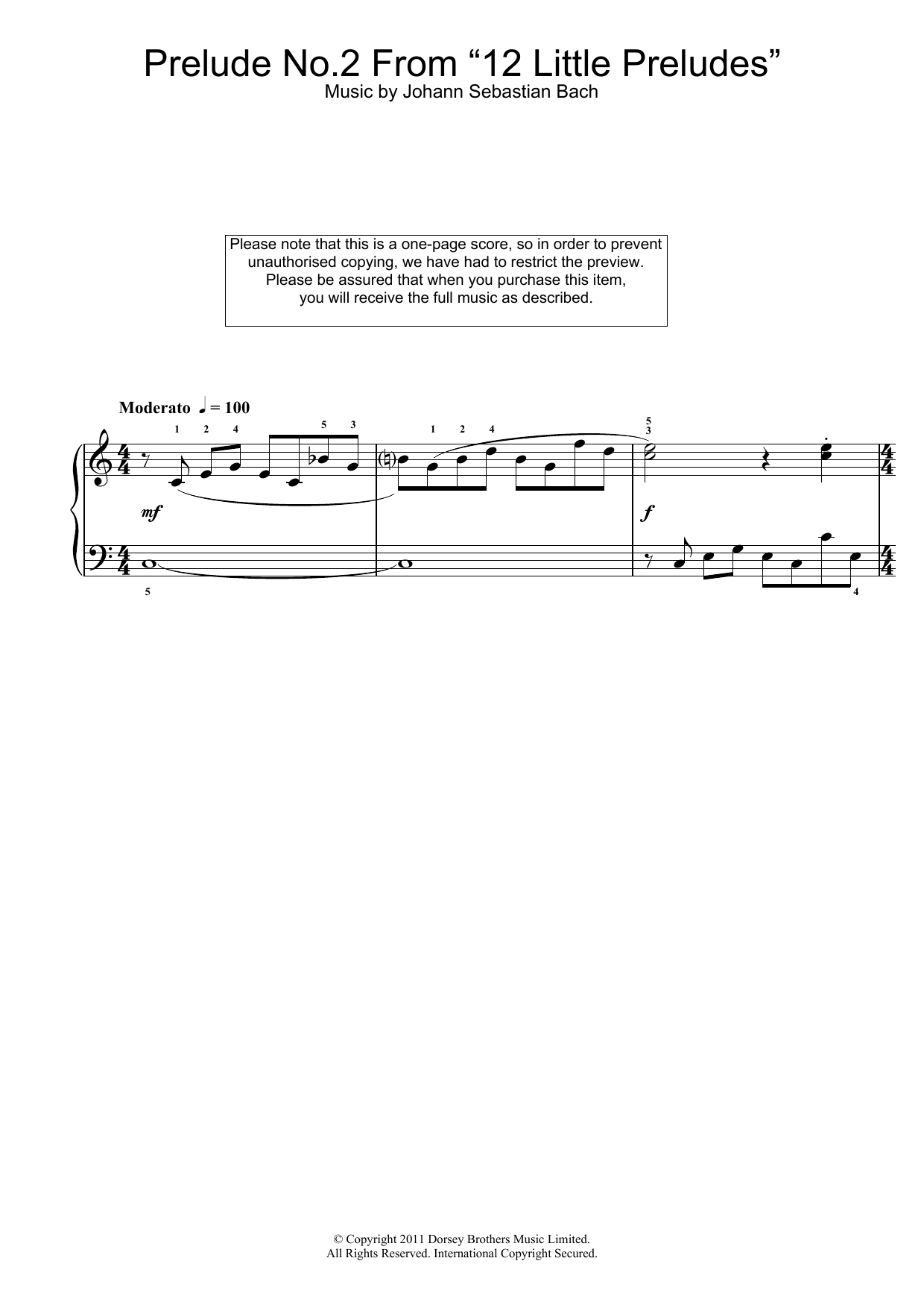 Download Johann Sebastian Bach Prelude No.2 From 