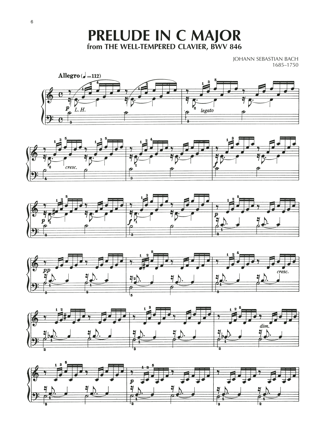 Download Johann Sebastian Bach Prelude No. 1 In C Major, BWV 846 Sheet Music