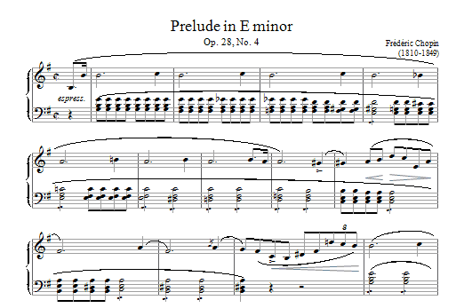 Frederic Chopin Prelude in E Minor, Op.28, No.4 sheet music notes printable PDF score