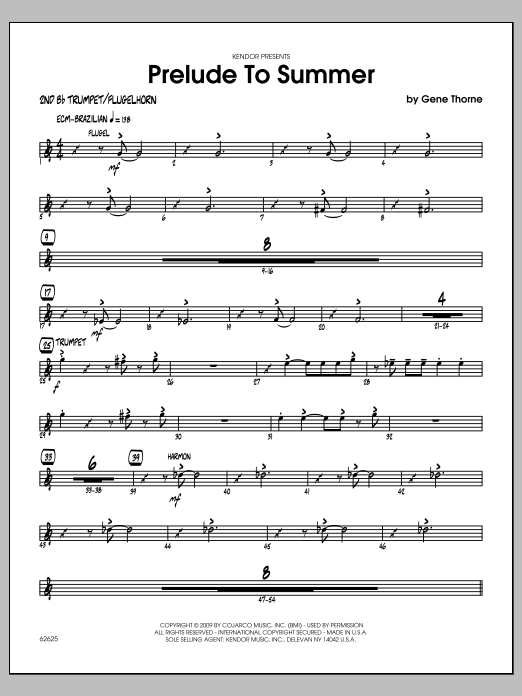 Download Gene Thorne Prelude To Summer - 2nd Bb Trumpet Sheet Music