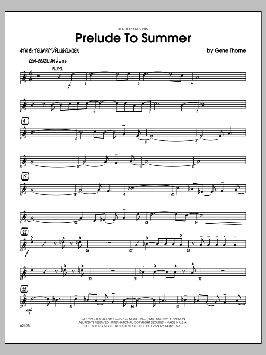 Download Gene Thorne Prelude To Summer - 4th Bb Trumpet Sheet Music