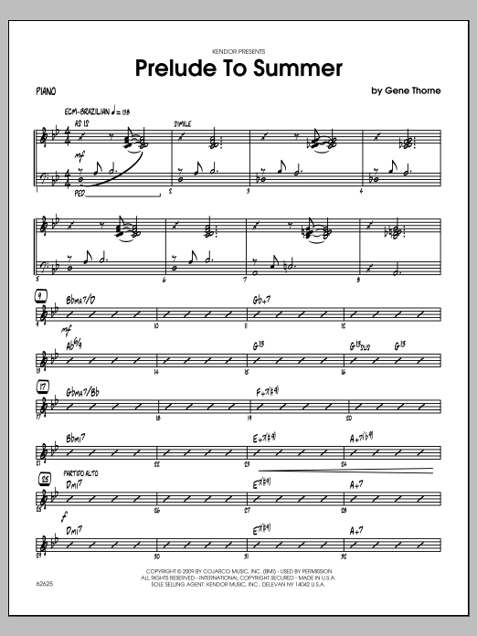 Download Gene Thorne Prelude To Summer - Piano Sheet Music