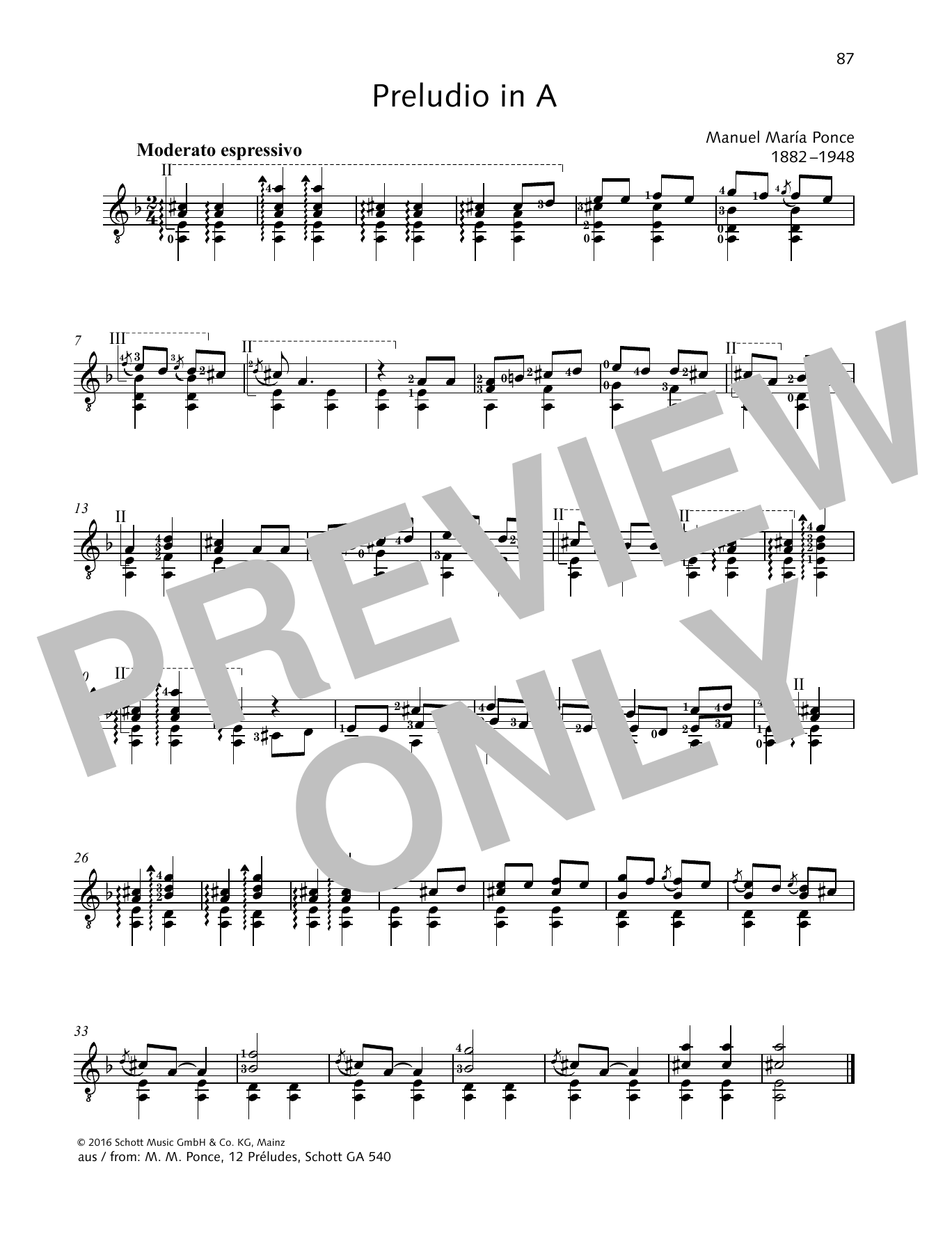 Download Manuel Maria Ponce Preludio in A Sheet Music