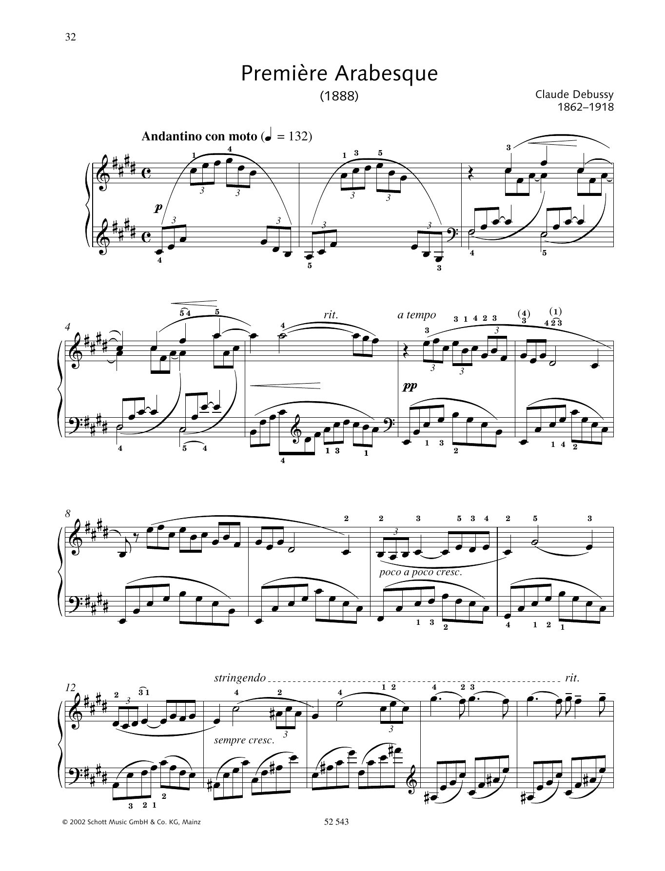 Download Claude Debussy Première Arabesque Sheet Music