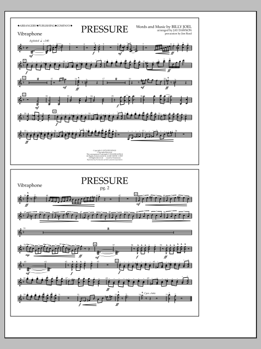 Download Jay Dawson Pressure - Vibraphone Sheet Music