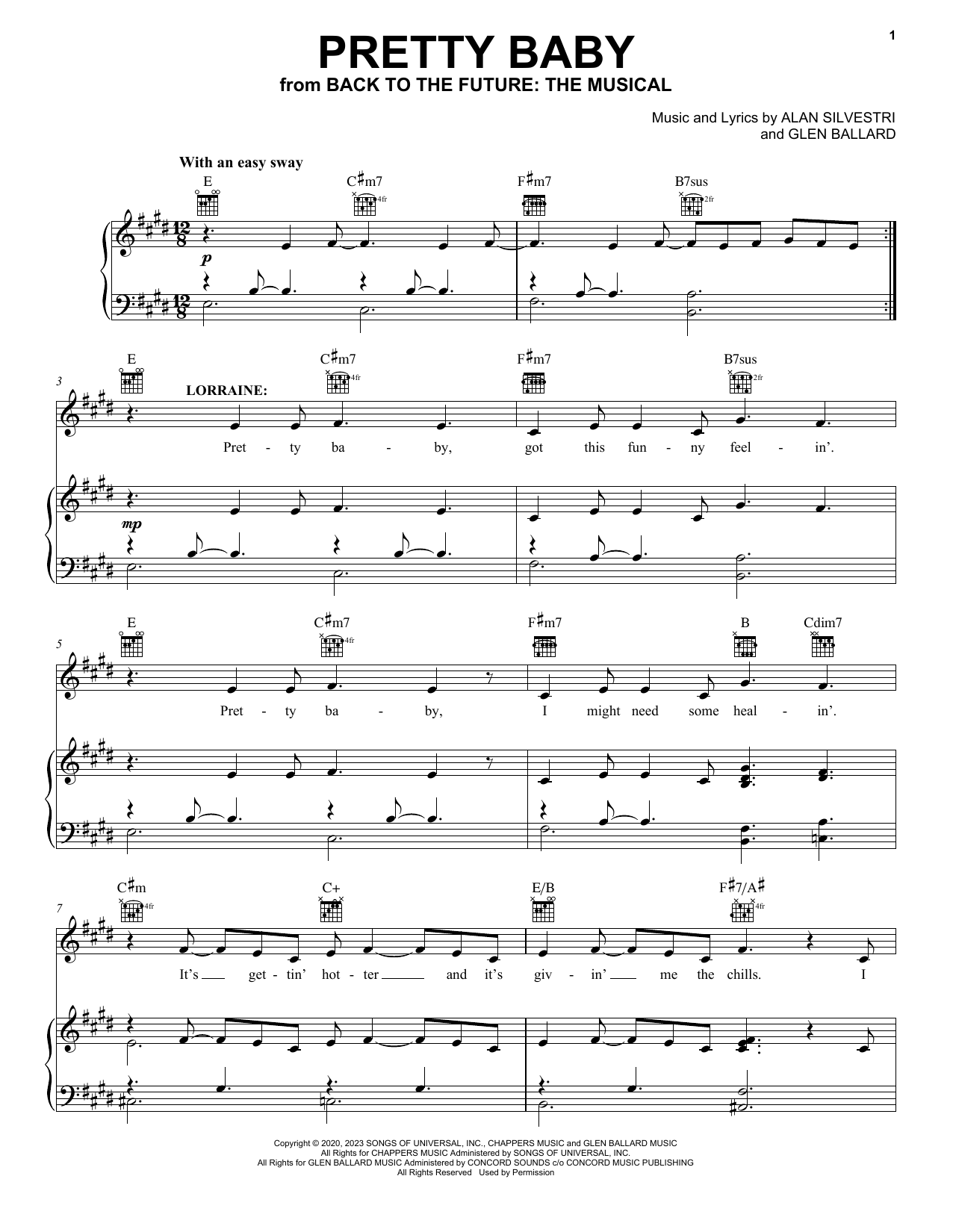 Download Glen Ballard and Alan Silvestri Pretty Baby (from Back To The Future: T Sheet Music