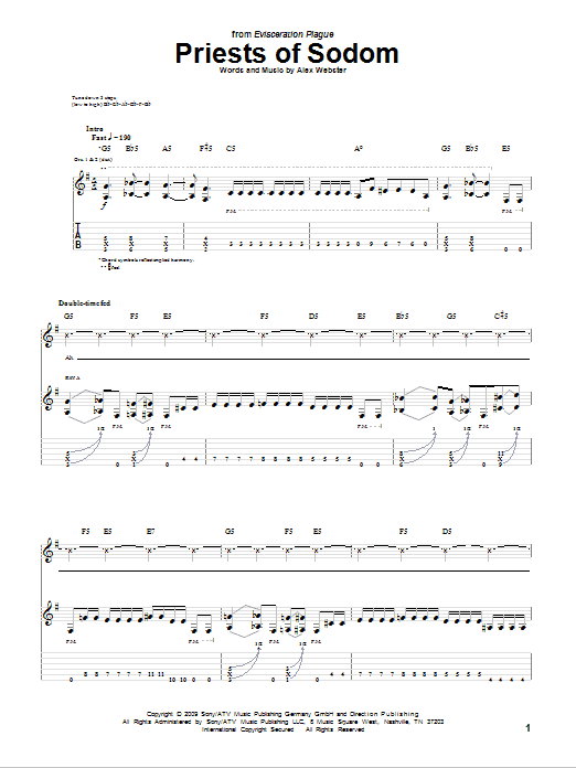 Download Cannibal Corpse Priests Of Sodom Sheet Music