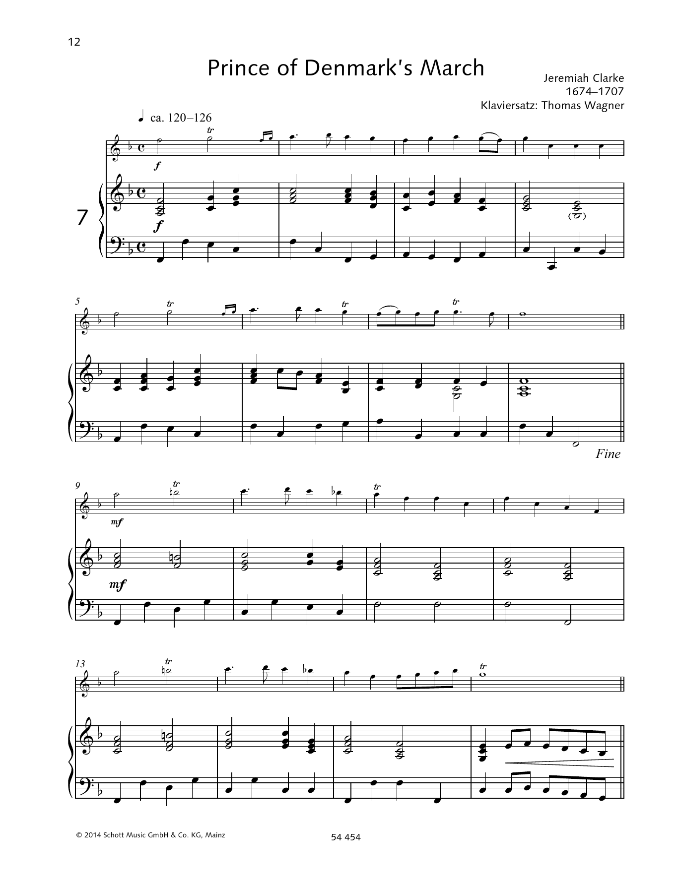 Download Jeremiah Clarke Prince of Denmark's March Sheet Music