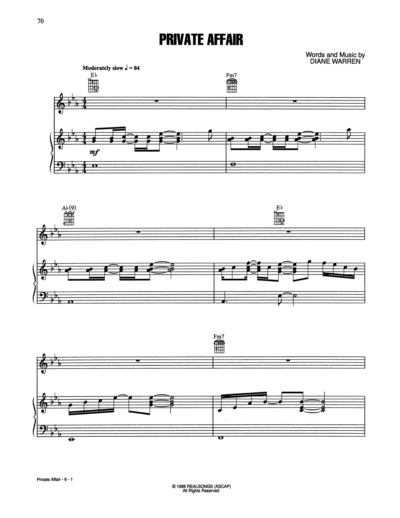 Download The Jacksons Private Affair Sheet Music