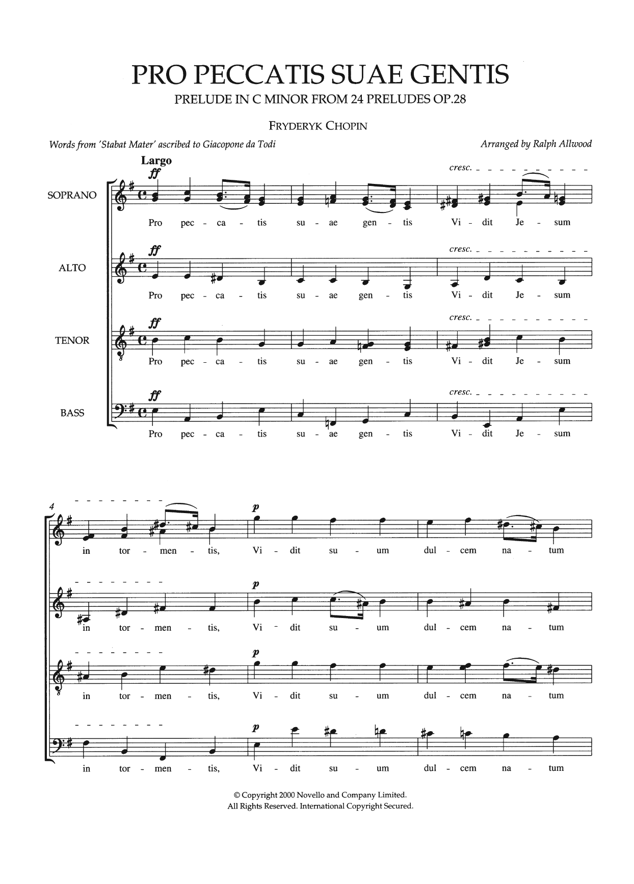 Download Frederic Chopin Pro Peccatis Suae Gentis (arr. Ralph Al Sheet Music