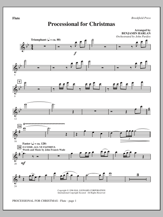 Download Benjamin Harlan Processional For Christmas - Flute Sheet Music