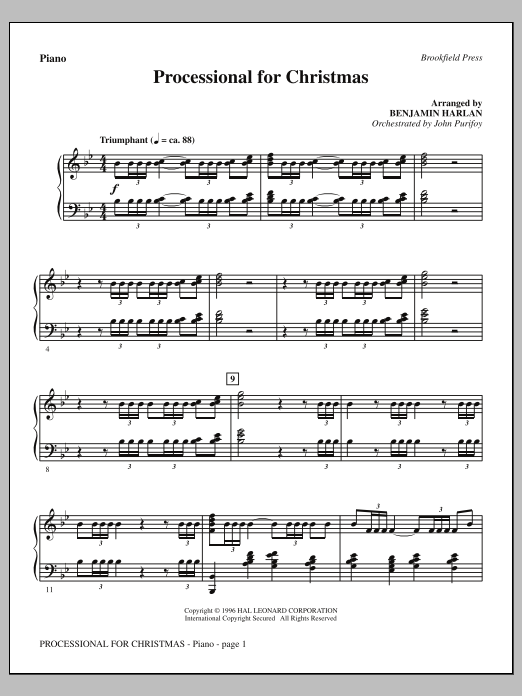 Download Benjamin Harlan Processional For Christmas - Piano Sheet Music