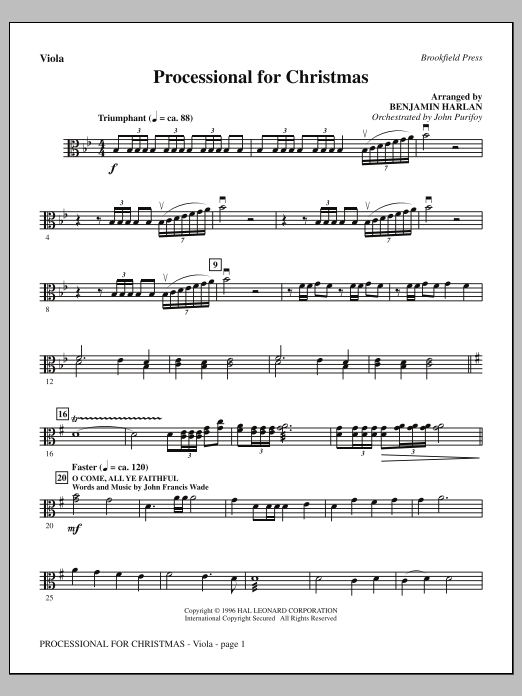 Download Benjamin Harlan Processional For Christmas - Viola Sheet Music