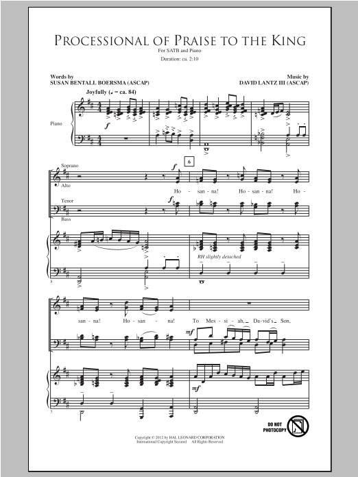 Download David Lantz III Processional Of Praise To The King Sheet Music