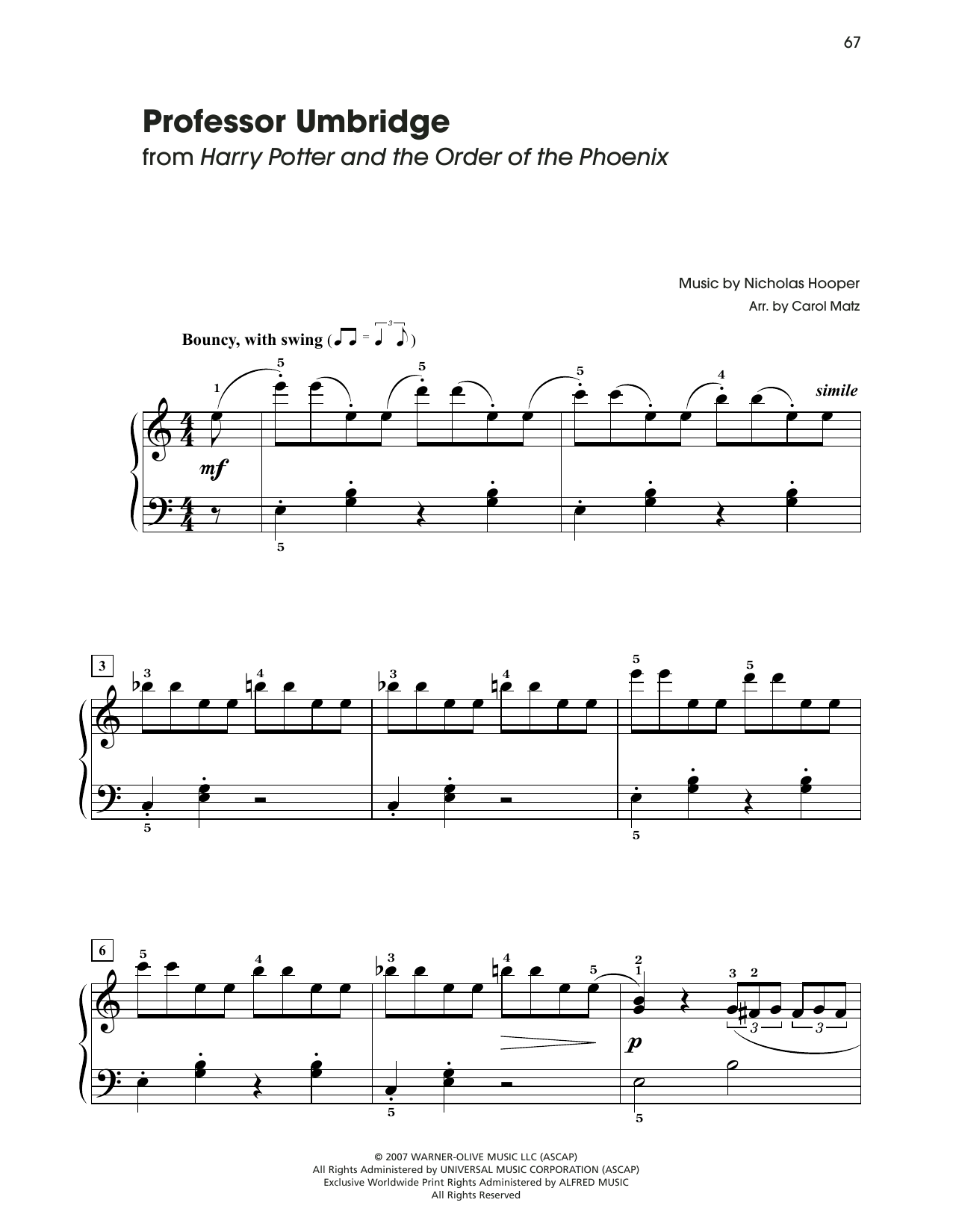 Download Nicholas Hooper Professor Umbridge (from Harry Potter A Sheet Music