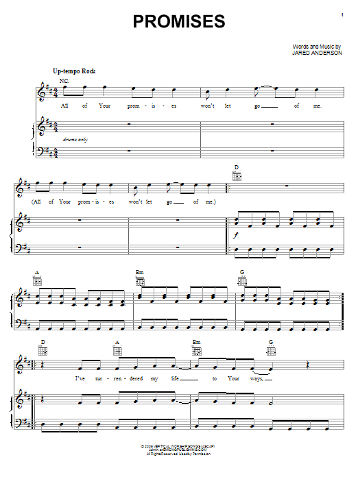 Download Jared Anderson Promises Sheet Music
