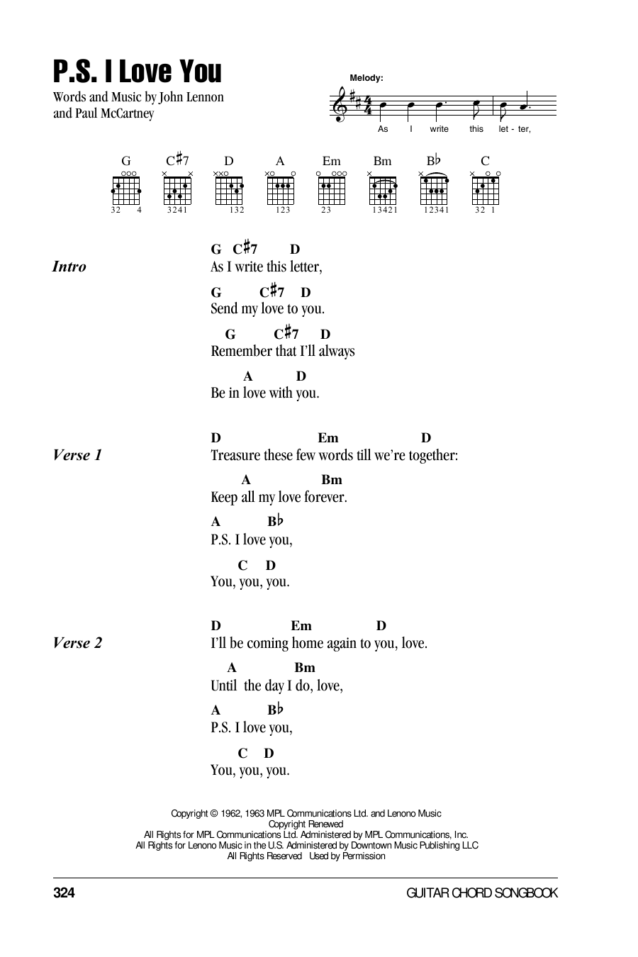 Download The Beatles P.S. I Love You Sheet Music