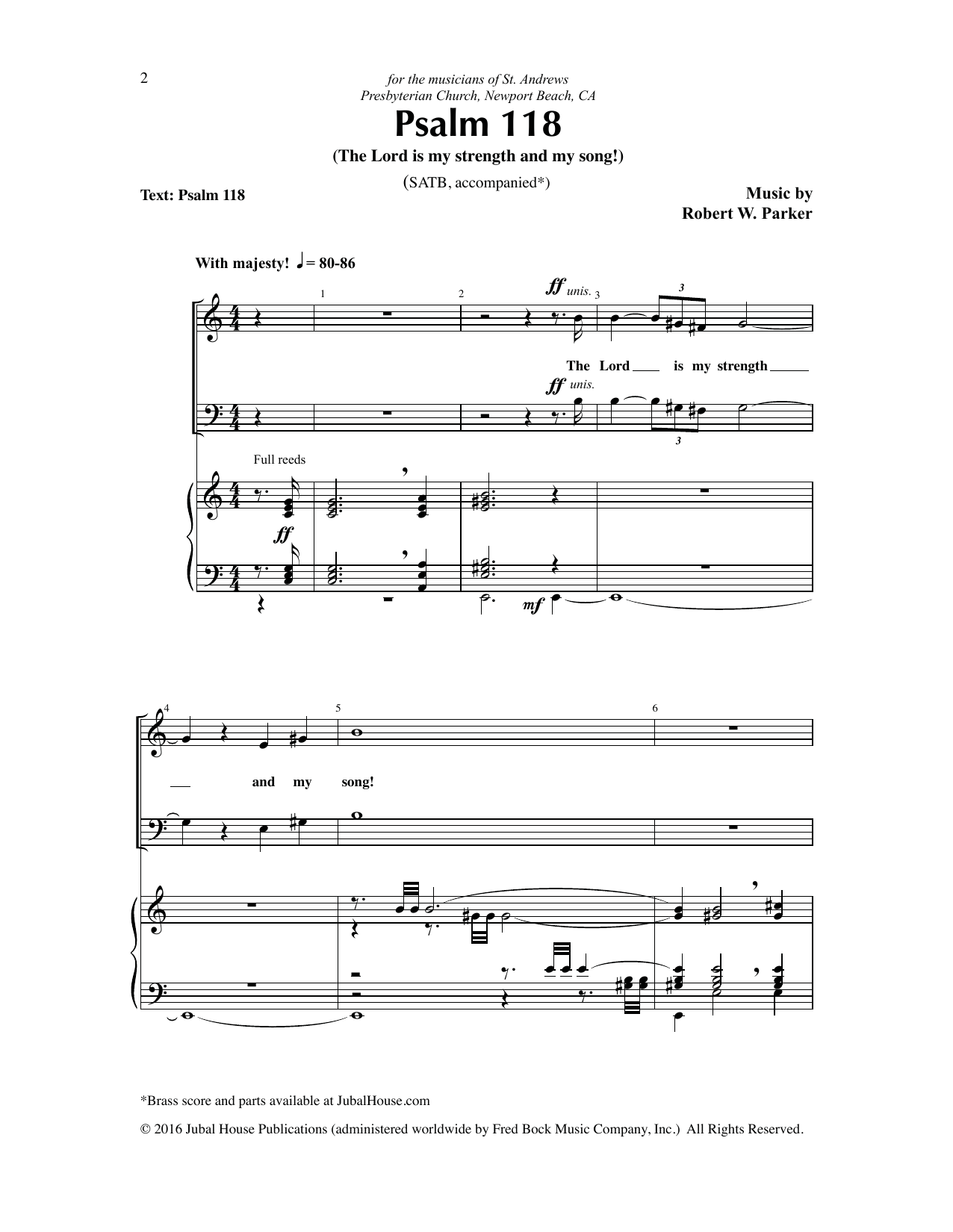 Download Robert W. Parker Psalm 118 (The Lord is my strength and Sheet Music
