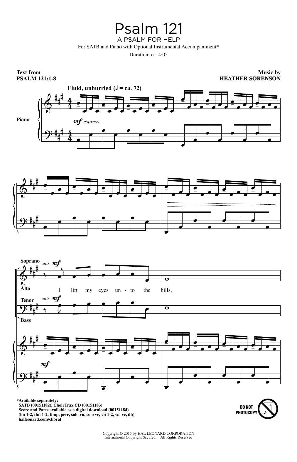 Download Heather Sorenson Psalm 121 (A Psalm For Help) Sheet Music