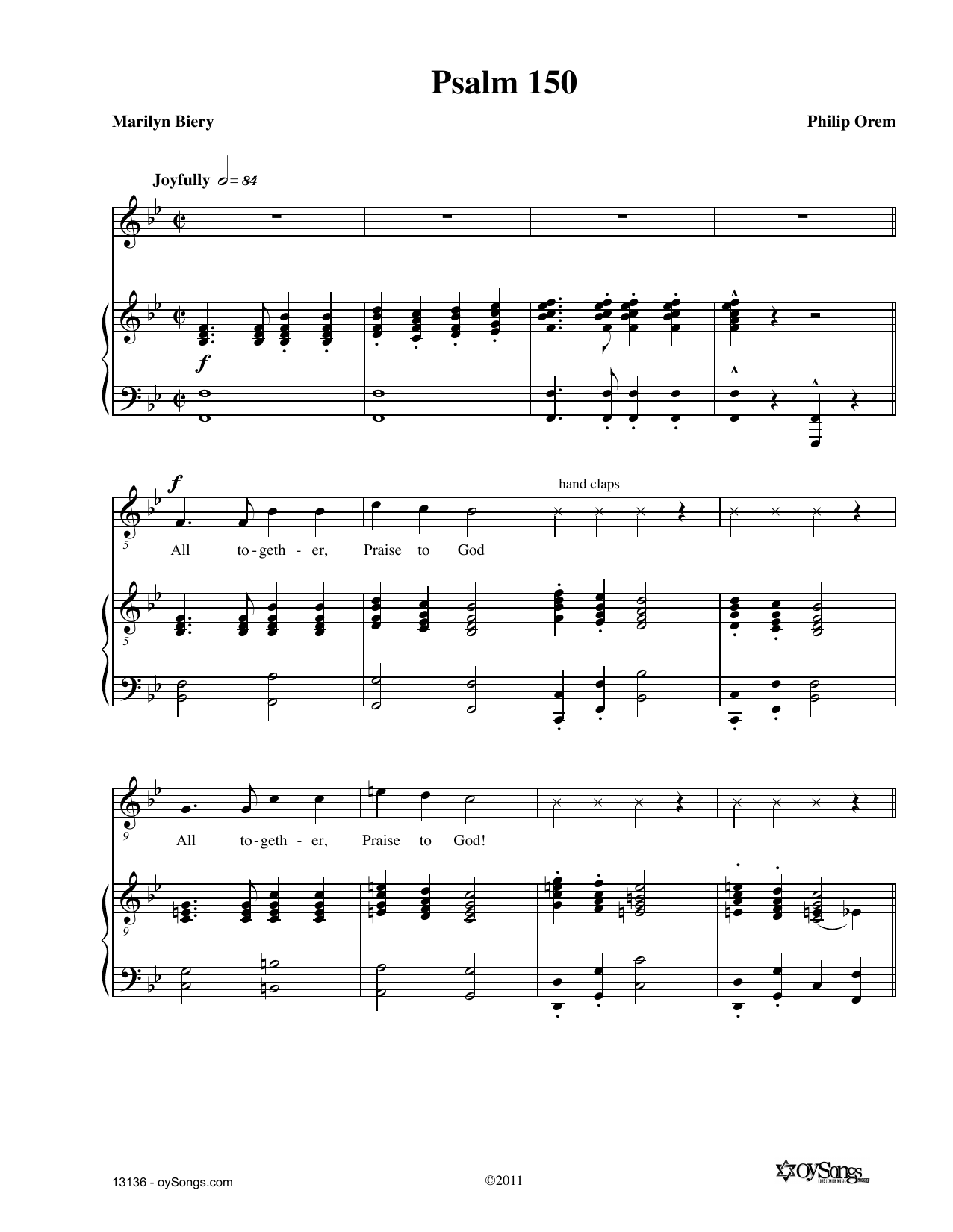 Download Philip Orem Psalm 150 Sheet Music