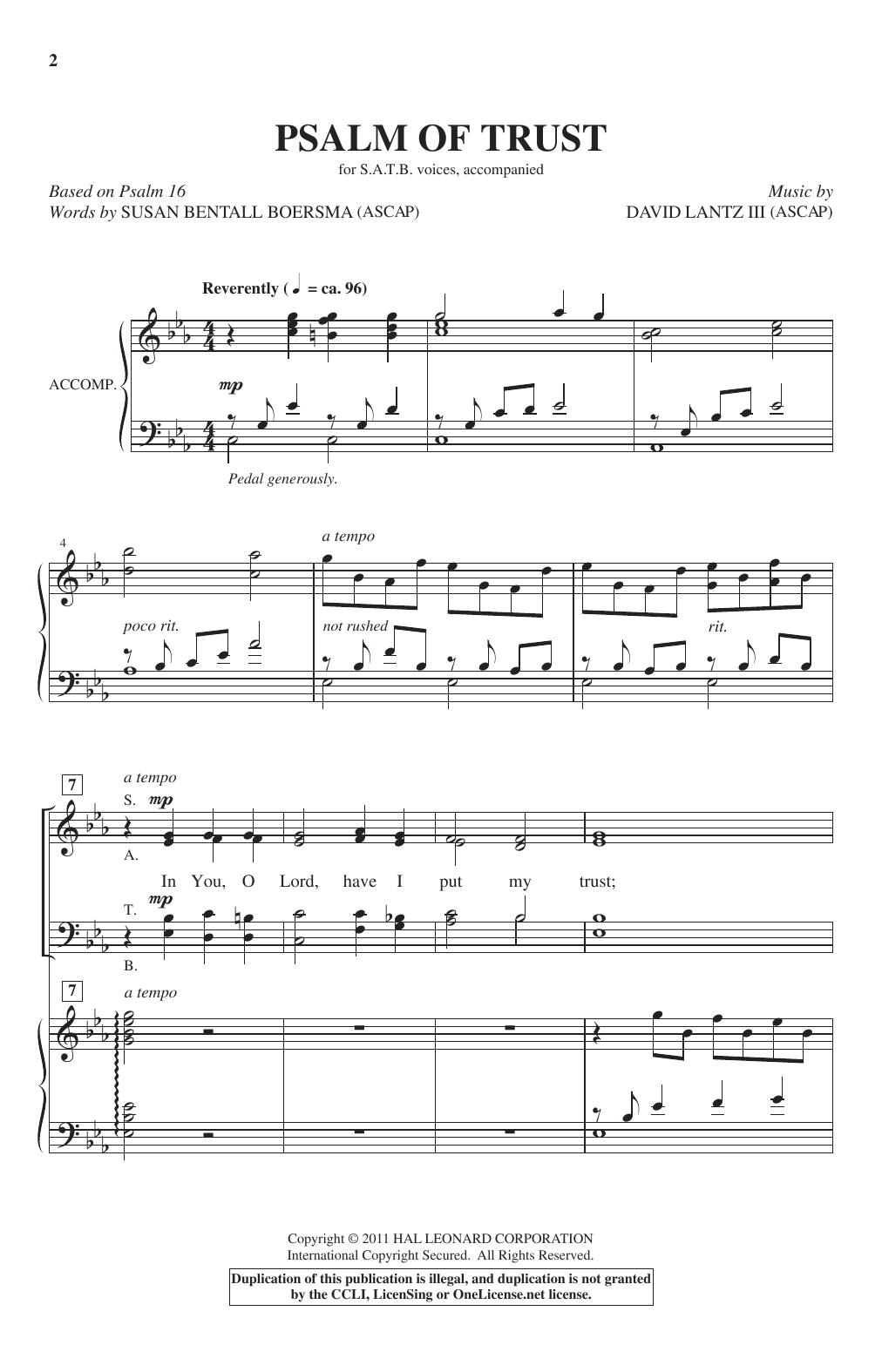 Download David Lantz III Psalm Of Trust Sheet Music