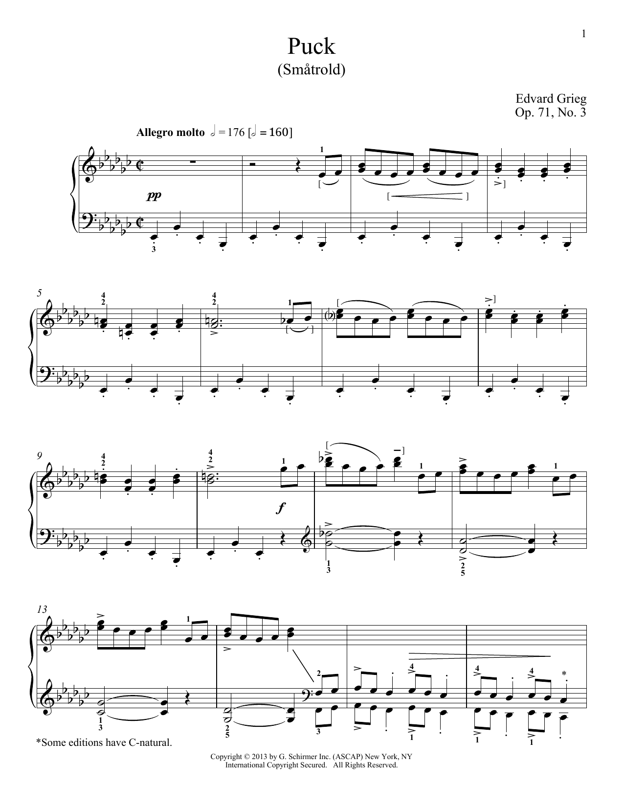 Download William Westney Puck (Smatrold), Op. 71, No. 3 Sheet Music