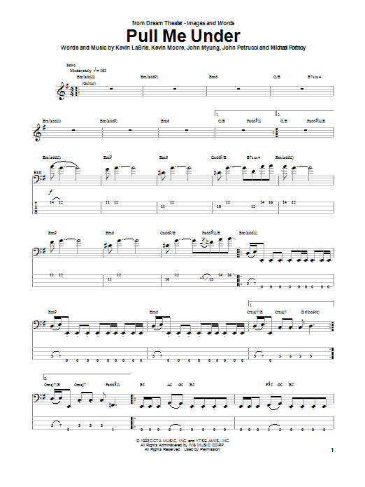 Download Dream Theater Pull Me Under Sheet Music