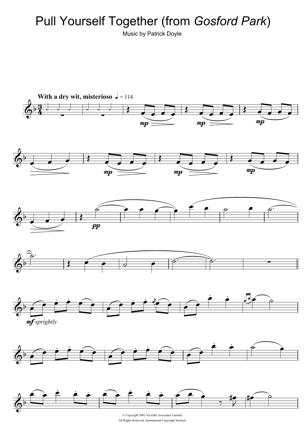 Download Patrick Doyle Pull Yourself Together (from Gosford Pa Sheet Music