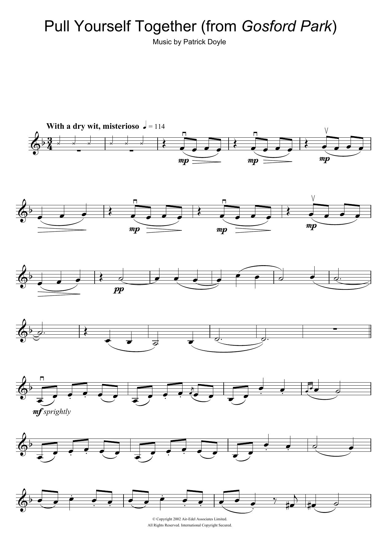 Download Patrick Doyle Pull Yourself Together (from Gosford Pa Sheet Music