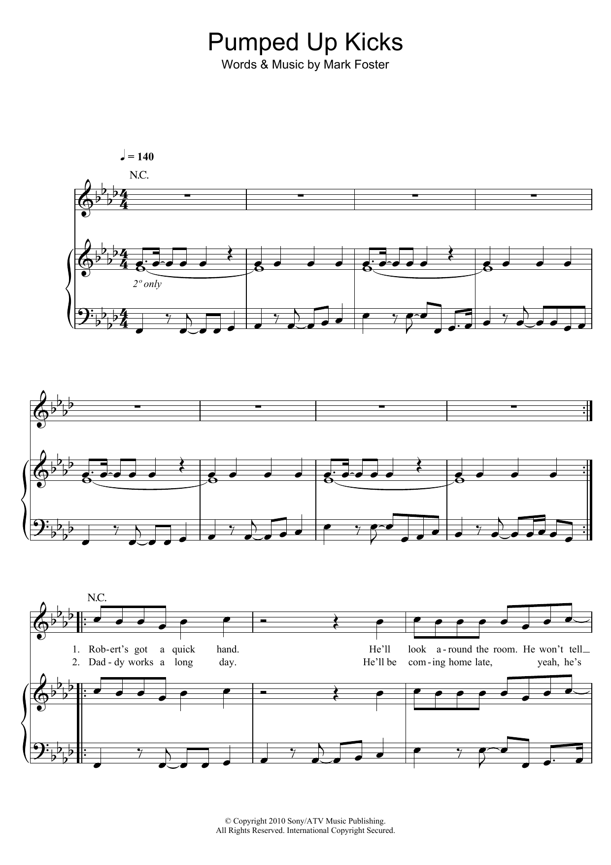 Download Foster The People Pumped Up Kicks Sheet Music