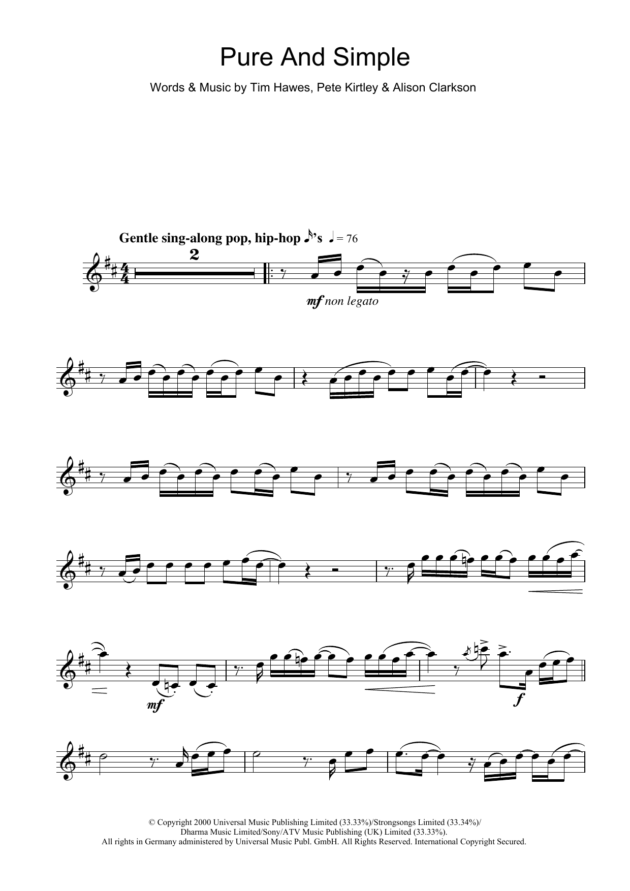 Download Hear'Say Pure And Simple Sheet Music
