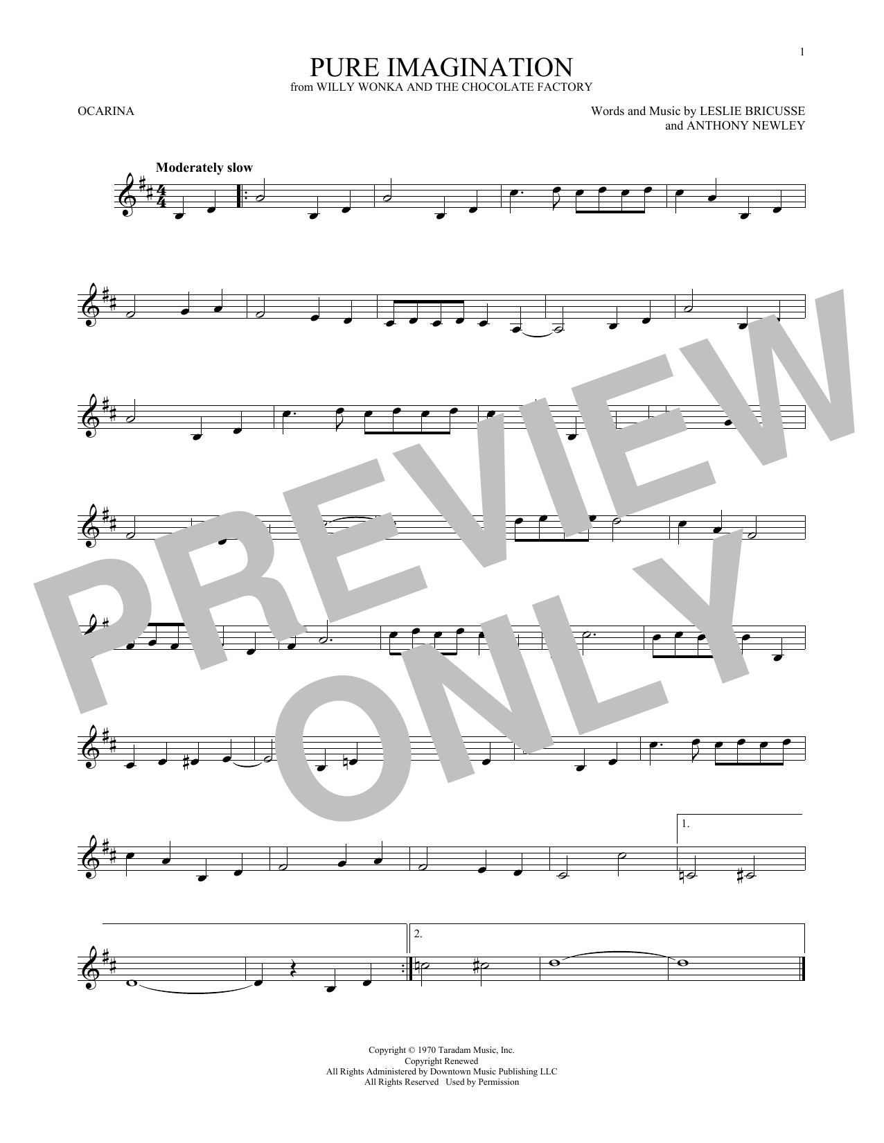 Download Leslie Bricusse Pure Imagination (from Willy Wonka & Th Sheet Music