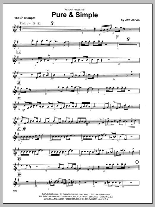 Download Jeff Jarvis Pure & Simple - 1st Bb Trumpet Sheet Music