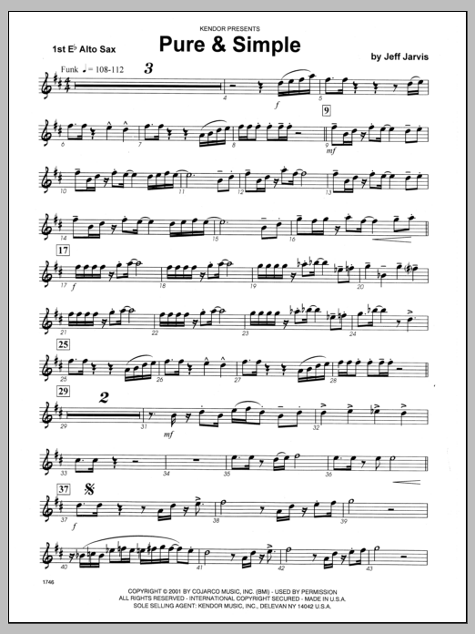 Download Jeff Jarvis Pure & Simple - 1st Eb Alto Saxophone Sheet Music