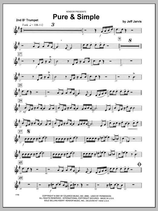 Download Jeff Jarvis Pure & Simple - 2nd Bb Trumpet Sheet Music