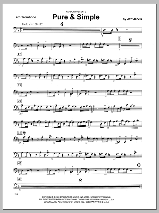 Download Jeff Jarvis Pure & Simple - 4th Trombone Sheet Music