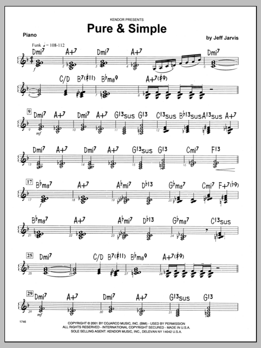 Download Jeff Jarvis Pure & Simple - Piano Sheet Music