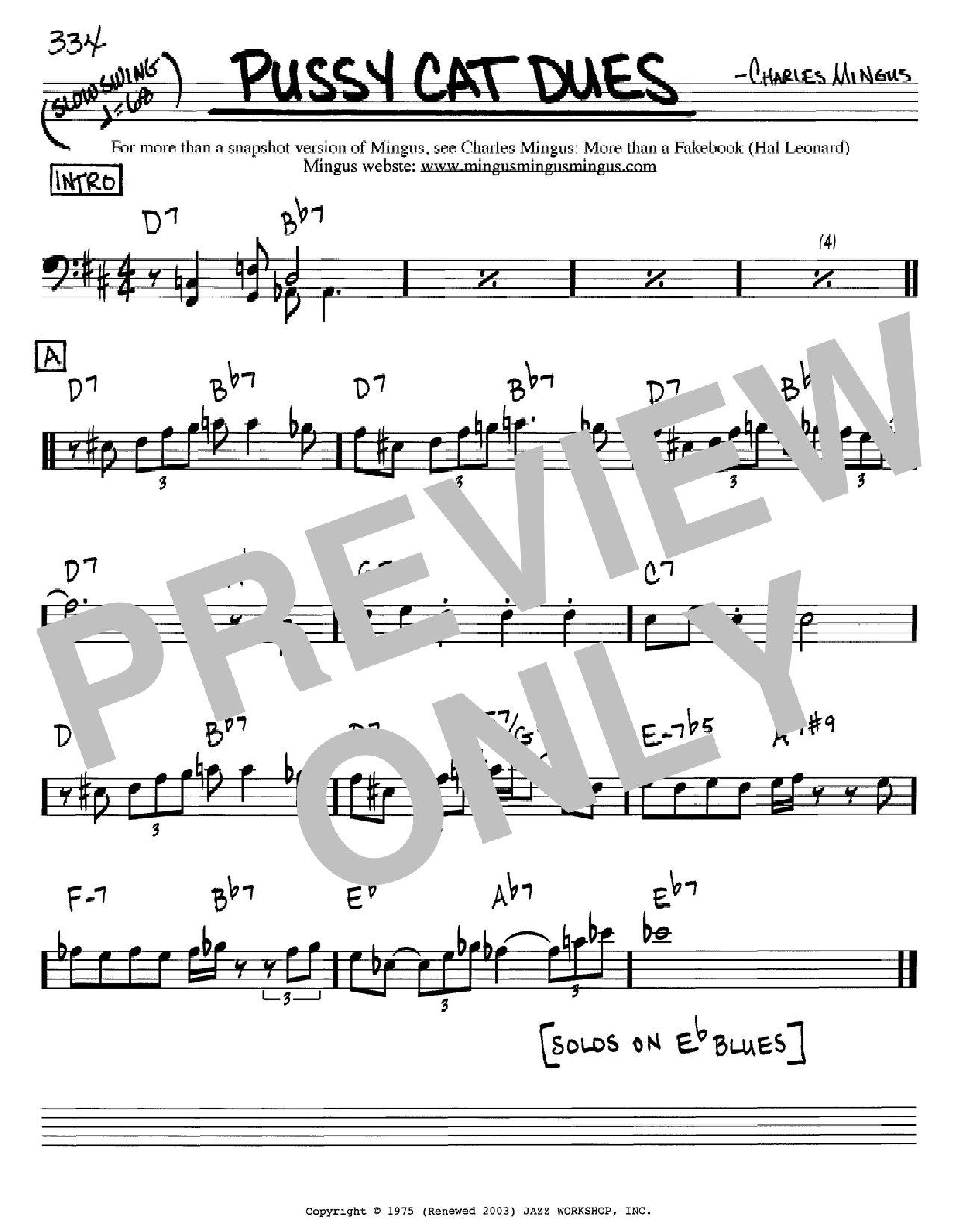 Download Charles Mingus Pussy Cat Dues Sheet Music