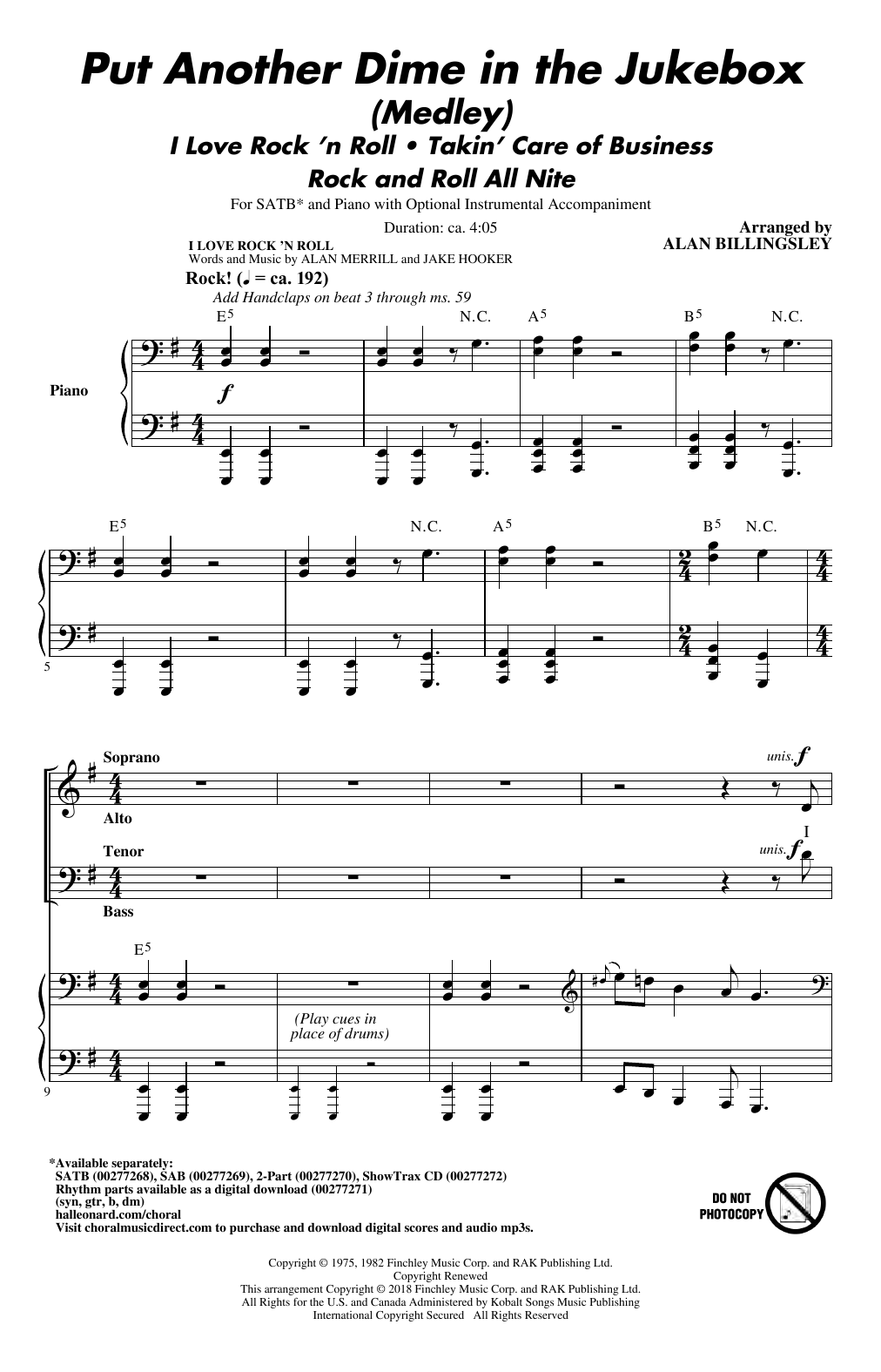 Download Alan Billingsley Put Another Dime In The Jukebox (Medley Sheet Music