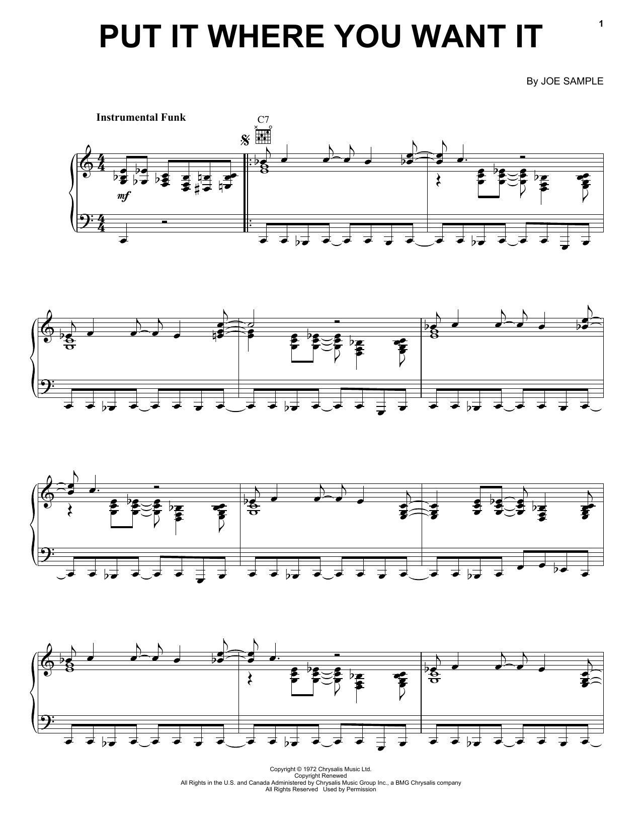 Download The Crusaders Put It Where You Want It Sheet Music