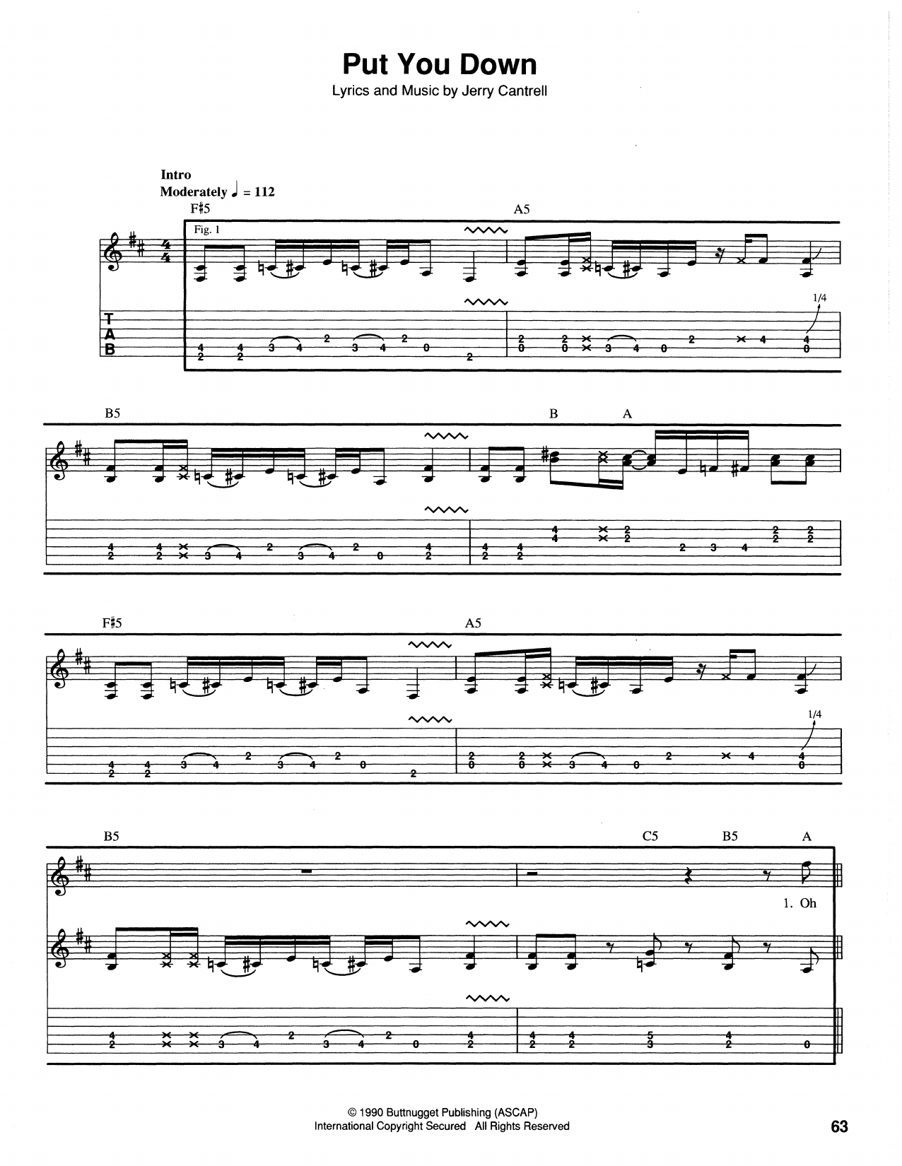 Download Alice In Chains Put You Down Sheet Music