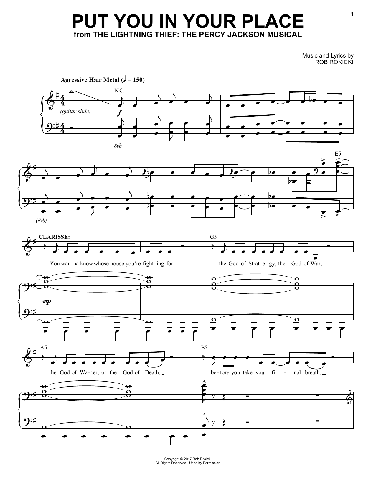 Download Rob Rokicki Put You In Your Place (from The Lightni Sheet Music