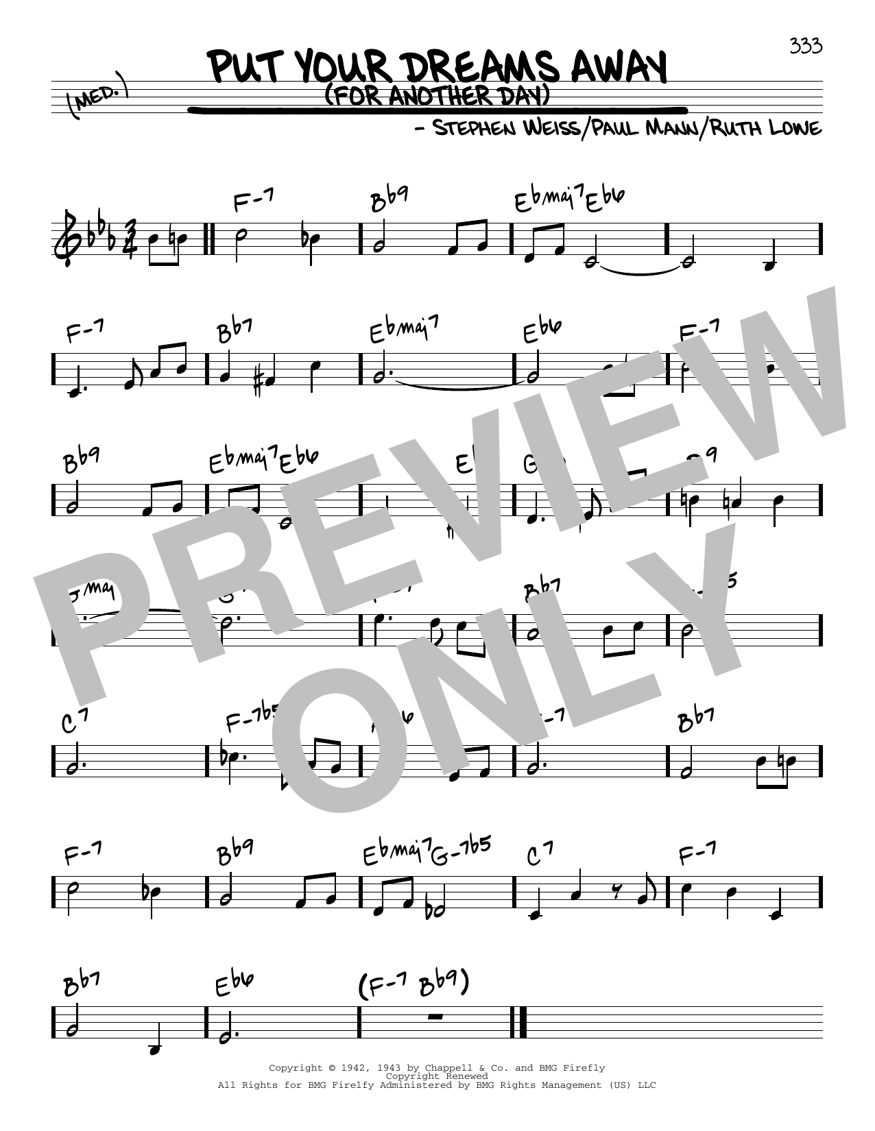 Download Frank Sinatra Put Your Dreams Away (For Another Day) Sheet Music