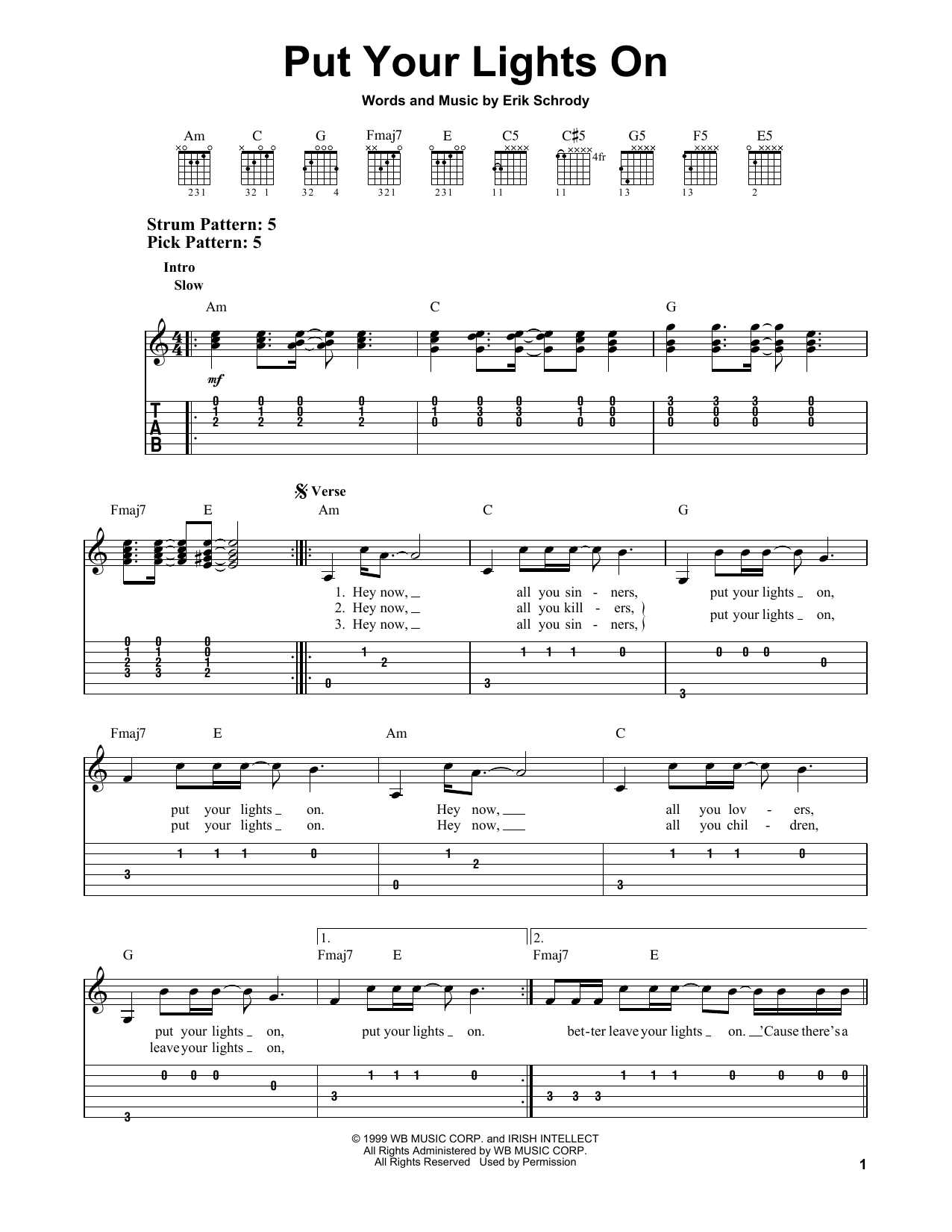 Download Santana Put Your Lights On (feat. Everlast) Sheet Music